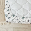 Husa saltea patuț bebe copii din bumbac 120 x 60 cm, Stelute menta (4)